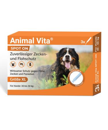 Animal Vita Spot on tick protection for dogs reliable tick protection Ticking agents for dog -tick protection dog - spot on for large dogs (30 to 50kg) 30 to 50 kg (XL)