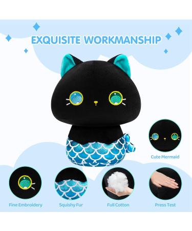 Mewaii 14'' Soft Big Eyed Cat Mermaid Mushroom Pillow Stuffed Animal Plush - Cuddly Mermaid Plush Toy for Kids | 14 Inch - Buy Online on SooperMarket.com