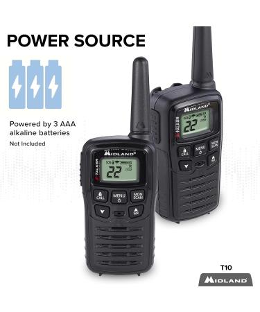 Midland T10 X-TALKER Two Way Radios - 22 Channel FRS Walkie Talkies with Extended Range, 38 Privacy Codes & NOAA Weather Alert - Black (2 Pack) - Buy Online on SooperMarket.com