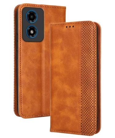 RankOne Flip Leather Case Cover for Motorola Moto G04S / G04 / G24 / G24 Power (6.5" Inches) Brown Motorola Moto G04S Brown
