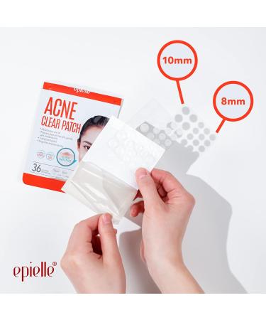 Epielle Acne Clear Patch - Hydrocolloid Pimple Patch for Face & Skin, 4 Pack Acne Spot Treatment Stickers - Cruelty-Free, Two Patch Sizes 8mm & 10mm - Buy Online on SooperMarket.com