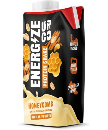 UP&GO Energize Honeycomb Protein Breakfast Shake (350ml x 8 Bottles) - Low Fat, High Fibre, No Added Sugar - Buy Online on SooperMarket.com