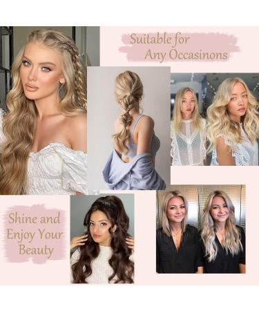 Invisible Wire Hair Extensions Clip in Natural Wavy Synthetic Hair - 20inch Pearl Platinum Blonde - Buy Online on SooperMarket.com