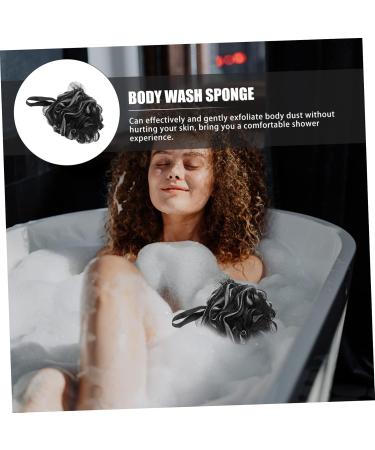 Buy NOLITOY 4pcs Black Bath Balls - Durable Mesh Loofah Scrubber Sponges for Men | Portable Body Wash Solution - Buy Online on SooperMarket.com