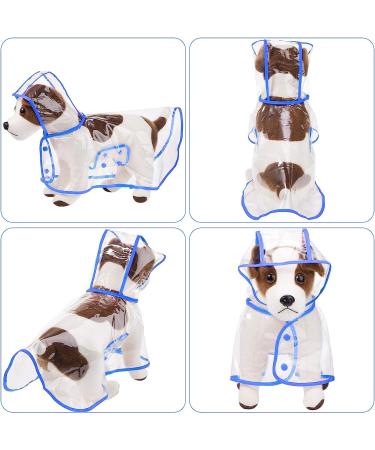 2 Piece Clear Pet Dog Raincoat Hooded Rain Jacket for Small Medium Dogs - Blue/Green S - Buy Online on SooperMarket.com