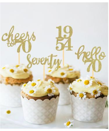 24 Pcs Glitter 70th Birthday Cupcake Toppers Since 1954 Cupcake Picks for Man Woman 70th birthday decoration 70th Party Cake Decoratios (Gold) - Buy Online on SooperMarket.com