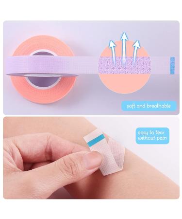 Breathable Non-Woven Fabric Eyelash Extension Tape 0.5 Inch Wide - 10 Yards Long | Heart-Shaped Dispenser Cutter | Pink, Purple, Green | - Buy Online on SooperMarket.com