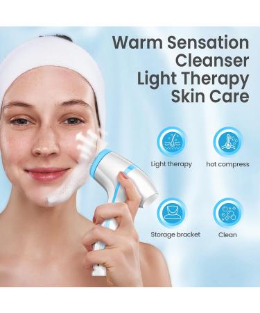 Facial Cleansing Brush Waterproof Deep Cleaning Exfoliation Rotating Spa Machine with 2 Speed Modes Electric Face Brush with 3 Replacement Brush Heads for Women (Blue) - Buy Online on SooperMarket.com