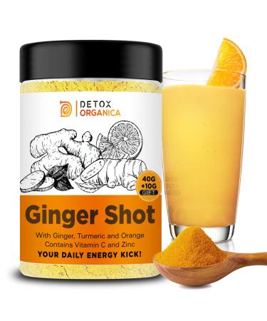 Ginger Shot with Vitamin C and Zinc - 60 Ginger Shots with Turmeric and Orange