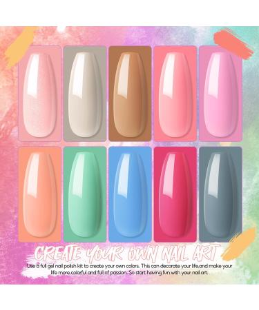 PEACECOLOR Gel Nail Polish Set with 36W Nail Lamp and Base Matte Top Coat 10PCS Nail Gel Polish Starter Kit with Nail Art Decorations Gel Manicure Kit for Women Nail DIY Beginner Salon Gift XA21 - Buy Online on SooperMarket.com