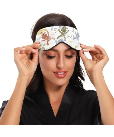 Haskirky Light Blocking Eye Mask - Adjustable, Breathable, Cartoon Monkey Design | Perfect for Travel, Yoga, Meditation, Office - Men and Women - Buy Online on SooperMarket.com