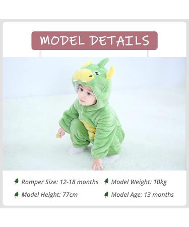 COOKY.D Unisex Winter Animal Hooded Baby Romper 18-24 Months - Green - Buy Online on SooperMarket.com