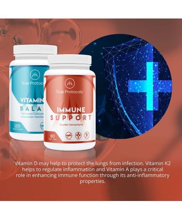 TRUE PROTOCOLS - Immune Protocol (2 items) - Immune Support (90 Caps) & Vitamin D-K2 Balance (120 Caps) - Bioavailable Capsules For Optimal Immune System Support Bone Cardiovascular & Overall Health - Immune System Booster - Non-GMO Supplements - Buy Online on SooperMarket.com