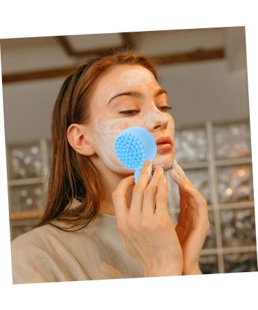 Healeved Face Pore Handheld Brush Facial Brush Silicone Bristles Face Cleaning 11.20X5.10X3.50CM Blue - Buy Online on SooperMarket.com