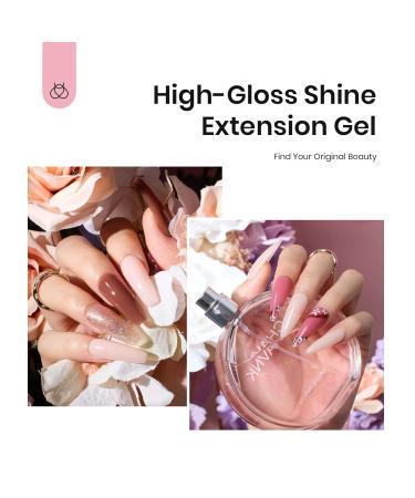 Beetles Poly Nail Extension Kit - 12 Colors Pink Nude & Glitter Gel for Easy DIY Nail Art | Perfect Gift for Women - Buy Online on SooperMarket.com