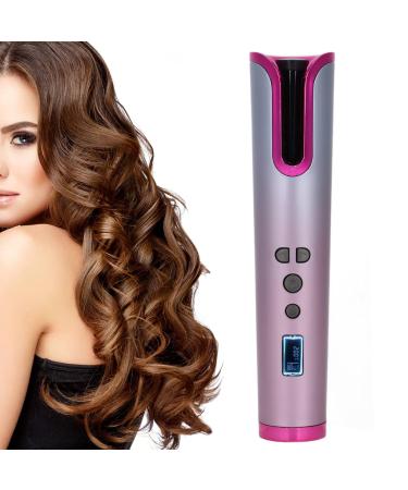Automatic Hair Curler Auto Curling Iron Wand USB Rechargeable LCD Cordless Auto Ceramic Hair Curling Iron Wand with 6 Temperature for Hair Styling