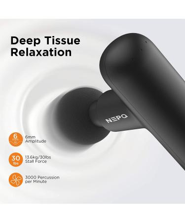 NEPQ Mini Massage Gun: Portable Deep Tissue Percussion Massager for Pain Relief - 4 Speed High-Intensity Vibration - Rechargeable - Black - Buy Online on SooperMarket.com