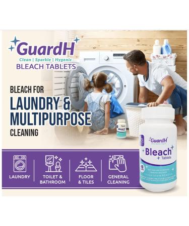 GuardH Bleach Tablets - 40 ct Laundry & Multipurpose Cleaning | Liquid Bleach Alternative for Kitchen, Bathroom, & Toilet - Buy Online on SooperMarket.com