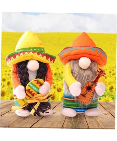 HOMSFOU 4 Pcs 1 Set Hawaiian Doll Summer Beach Party Decoration Nativity Ornaments for Kids Santa Ornament Plush Santa Gnome Cinco De Mayo Party Decorations Cloth Mexico Child Desktop Yellowx2pcs 20x13x9cmx2pcs - Buy Online on SooperMarket.com