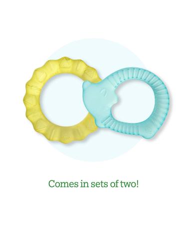 Green Sprouts Cool Nature Teethers 2-Pack - Yellow & Aqua for 3+ Months - Buy Online on SooperMarket.com