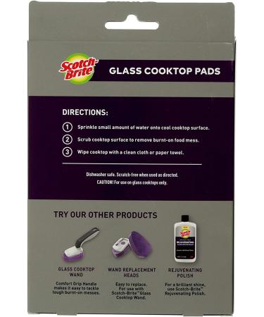 Scotch-Brite Cooktop Glass Stovetop Cleaning Pads - 4 Count, Multi-Color - Tackle Burnt-On Messes Efficiently - Buy Online on SooperMarket.com