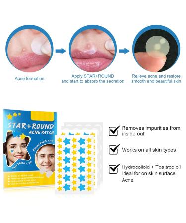126 PCs Star-Shaped Pimple Patch Set | Hydrocolloid Tea Tree Oil & Salicylic Acid | Waterproof & Suitable for All Skin Types - Buy Online on SooperMarket.com