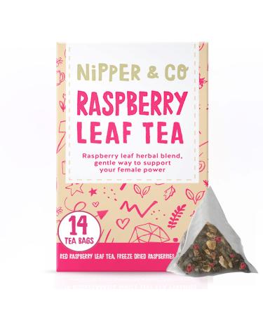 Nipper & Co Red Raspberry Leaf Tea Pregnancy Preconception PMS (14 Reusable Bags 42 Cups) Natural & Biodegradable Baby Shower Pamper Kit New Mum To Be Gift Hamper Present Baby Shower Gifts 14 Count (Pack of 1)