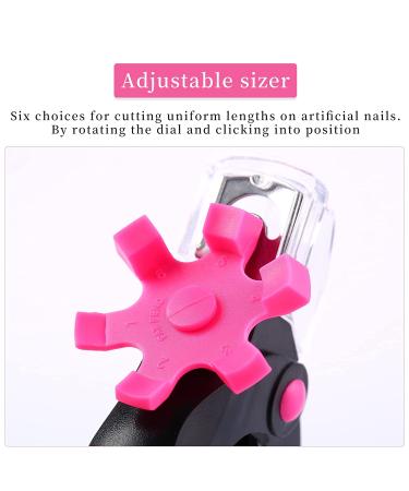 Adjustable Acrylic Nail Clippers with Sizer for Manicures - Nail Trimmer and Cutter for DIY Nail Art in Black - Buy Online on SooperMarket.com
