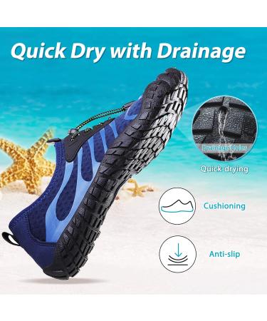 Unisex Fast-Drying Water Shoes for Men & Women - Beach Pool and Kayaking - Drainage Holes - Sizes 36-46 EU - Blue - Buy Online on SooperMarket.com