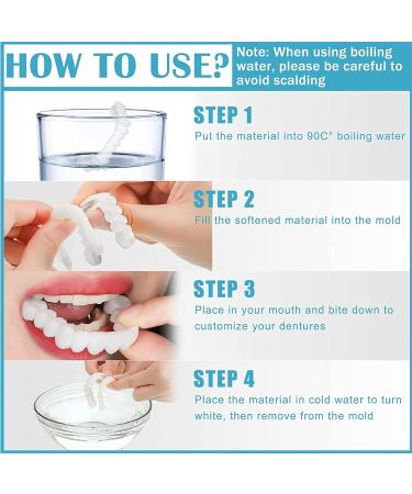 Tistik Cosmetic Veneers - 2 Pairs of Provisional Dentures & False Teeth for Men & Women - Instant Smile & Teeth Whitening - Buy Online on SooperMarket.com