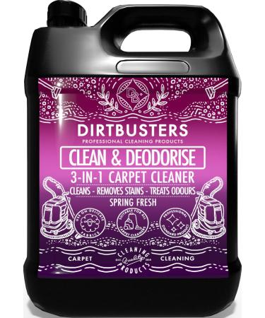 Dirtbusters Carpet Shampoo Cleaner Solution Clean & Deodorise With Stain Cleaning Remover And Odour Treatment Spring Fresh (5L) Single