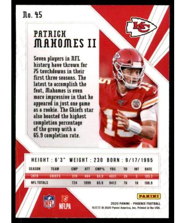 2020 Panini Phoenix Fire Burst #45 Patrick Mahomes II Chiefs - NFL Football Card - Buy Online on SooperMarket.com
