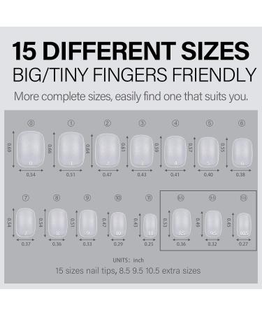 AICLSA Ultra Short Oval Nail Tips - 240 PCS Full Cover Matte Soft Gel False Nails - DIY Press On Nails - 15 Sizes - Buy Online on SooperMarket.com