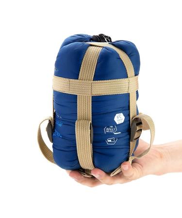 ECOOPRO Warm Weather Sleeping Bag - Portable, Waterproof, Compact Lightweight, Comfort with Compression Sack - Great for Outdoor Camping, Backpacking & Hiking-83 L x 30" W Fits Adults Dark blue