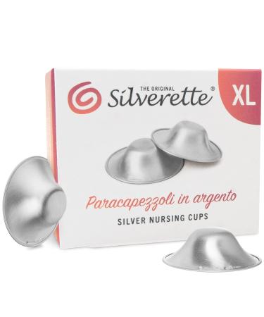 Silverette silver hut made of solid sterling silver - breastfeeding hut - protection for wound & inflamed nipples - nipple protection for breastfeeding mothers - XL