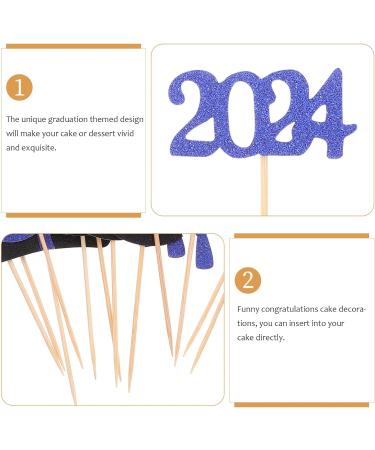 HOLIDYOYO 12pcs 2024 Graduation Season Cake Insert Top Hat Cupcake Toppers Graduation Toppers 2024 Grad Party Supplies Graduation Cupcake Topper Dessert Paper Decorations - Buy Online on SooperMarket.com