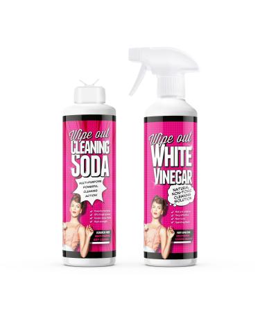 Wipeout - Baking Soda Bicarb & White Vinegar Spray | Powerful Household Cleaning Duo (2x 500ml)
