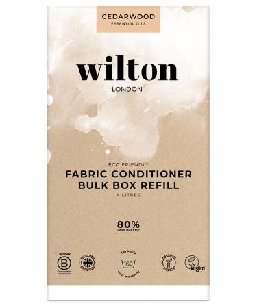 Wilton London Cedarwood Fabric Conditioner Refills - 160 Washes - Plant-based & Biodegradable Softner - 100% Recyclable - Less Plastic - Essential Oils - Made in UK - 4L