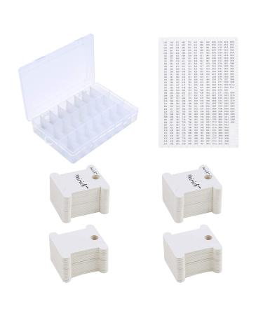 Peirich Embroidery Floss Organizer Box - 24 Compartments with 100 Hard Floss Bobbins and 459 Color Number Stickers