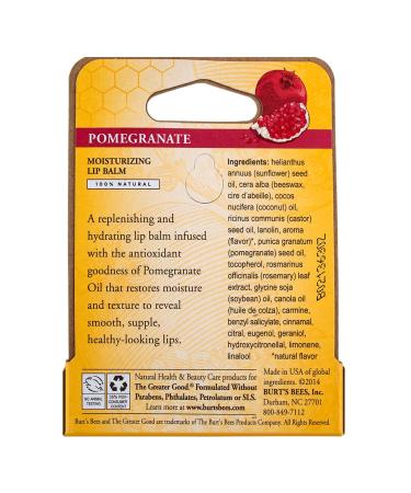 Burt's Bees Pomegranate Lip Balm - 0.15 oz | Natural Moisturizer International Shipping - Buy Online on SooperMarket.com