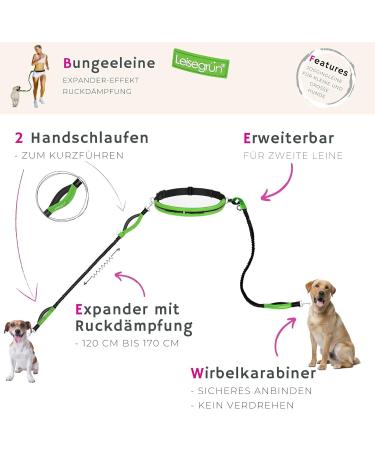 Leisengr n Jogging Line for Small Dogs (Up to 10 kg) | 135-185 cm Adjustable Freehand Leash with Belly Belt | Black Set for Jogging Enjoyment - Buy Online on SooperMarket.com
