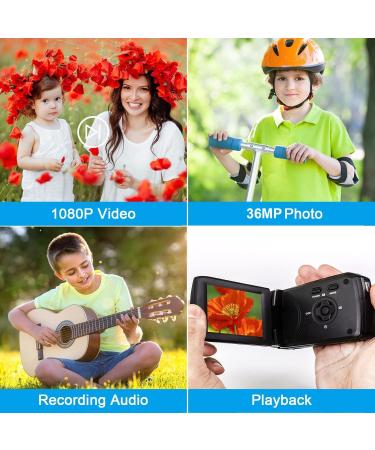 Heegomn Video Camera Camcorder 2.7K 36MP Vlogging Digital Recorder with 2.8 LCD - Perfect for YouTube, TikTok, Teens & Beginners - Buy Online on SooperMarket.com