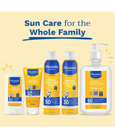 Mustela Baby Mineral Sunscreen Lotion SPF 50 - Fragrance Free, Water Resistant, Non-Nano Formula for Sensitive Skin - Broad Spectrum Protection for Face & Body - Family Size 11 Fl Oz - Buy Online on SooperMarket.com