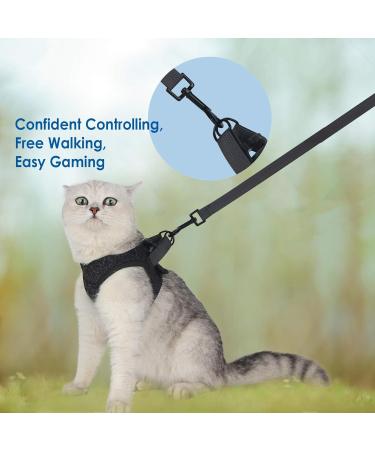 Simpeak Escape Proof Cat Harness and Lead Set Adjustable Soft Cat Walking Jackets with Retractable Cat Leash For Pet Puppy Kitten Indoor Outdoor Walking Black S - Buy Online on SooperMarket.com