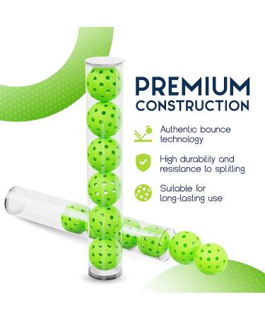 Pickleball Ball Set | USAPA Approved Professional Balls for Tournament Play | 6 Pack Green, 40 Holes, Outdoor Court Design - Buy Online on SooperMarket.com