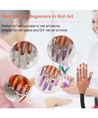 MEKK Nail Practice Hand Kit with Nail Files and Tools - Flexible Nail Training Hand for Acrylic Nails - Buy Online on SooperMarket.com