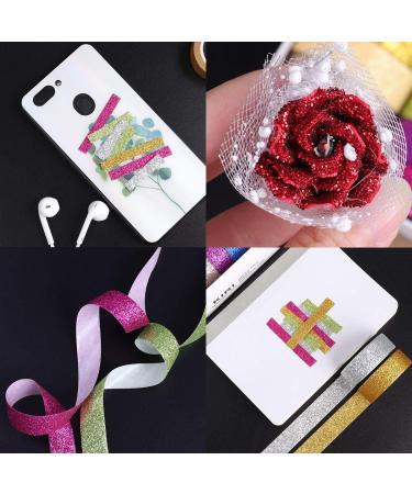 DIY Glitter Washi Tape Set - 12 Rolls Sparkle Decorative Masking Tape for Art & Crafts (Dark) - Buy Online on SooperMarket.com