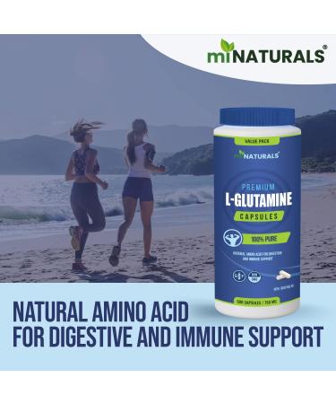 MINATURALS L Glutamine Capsules | 500 Capsules | 3000mg Per Serving| Natural Amino Acid | L Glutamine Pills Supports Digestive (Leaky Gut) and Immune Support | 62 Day Supply - Buy Online on SooperMarket.com