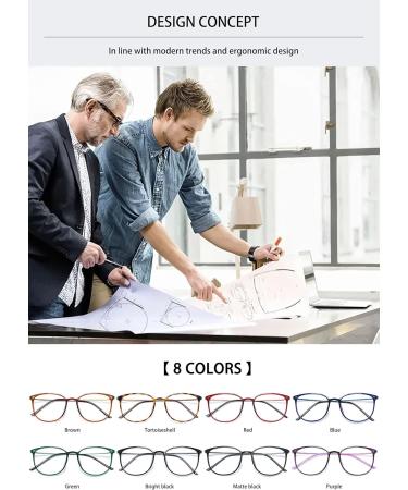 Koosufa Classic Retro Glasses Frames - Thin Nerd Glasses for Men & Women Ultra-Light TR90 Panto Frames with Case - Stylish Prescription-Free Eyewear in Blue - Buy Online on SooperMarket.com