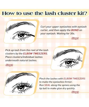 D.I.Y. Wispy D Curl Eyelash Extension Kit - 63Pcs Cluster Lashes with Waterproof Bond & Seal, Tweezers Included | Goddvenus G-manga - Buy Online on SooperMarket.com